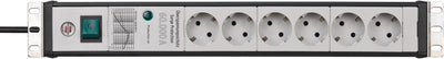 Brennenstuhl Power Strip 1156057696 Base Múltiple 3M 6 Salidas AC Indoor Black Grey Claro — image 1