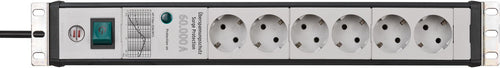Brennenstuhl Power Strip 1156057696 Base Múltiple 3M 6 Salidas AC Indoor Black Grey Claro — image 1
