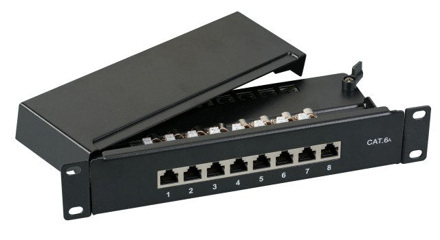 Efb Mini-patchpanel STP 8x RJ45 CAT.6A, 10 1HE, RAL9005 Black