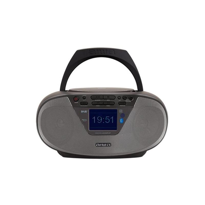 Aiwa Speakers Bluetooth 5.0 With Reader Cd MP3 And USB Boombox BBTU-500DAB/Bk Black 6W Rms Input Aux