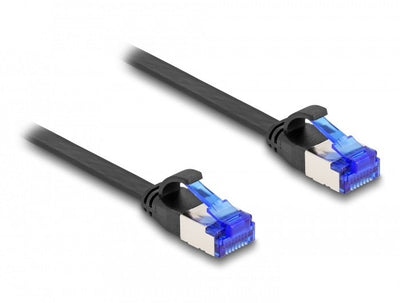 Delock RJ45 Flachband Network Cable Male a Male CAT.6A Flexibel 2M Black — image 1