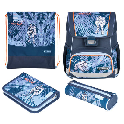 Herlitz Loop Plus Techmech Set Of Backpack School Child Poliéster Blue Orange — image 1