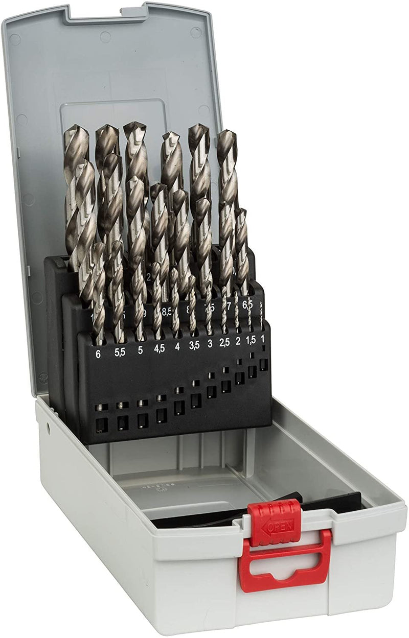 Bosch Set Of Drill Bits Metal Probox Hss-g, Din 338, 135° (25 Pieces 2608587017