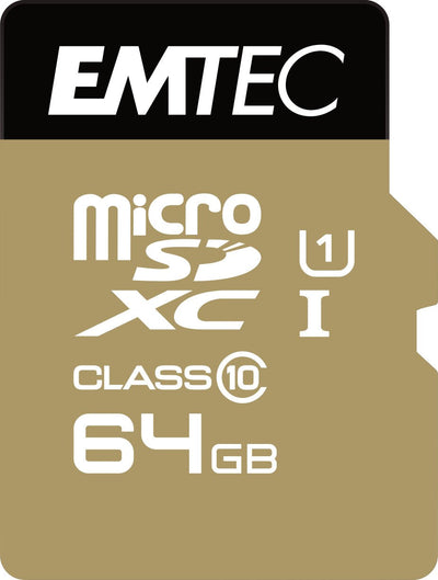 Emtec microSD 64GB Sdxc U1 CL10 Gold + ECMSDM64GXC10GP — image 1