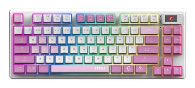 MSI Keyboard English Forge GK600 Tkl Wireless Violet USB + Bluetooth QWERTY Pink Violet White — image 1
