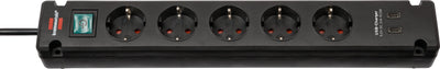 Brennenstuhl Power Strip Plugs Bremounta 5VÍAS With 2 Ports USB-C Black Cable 3 Metres 2x Usb, With Switch S — image 1