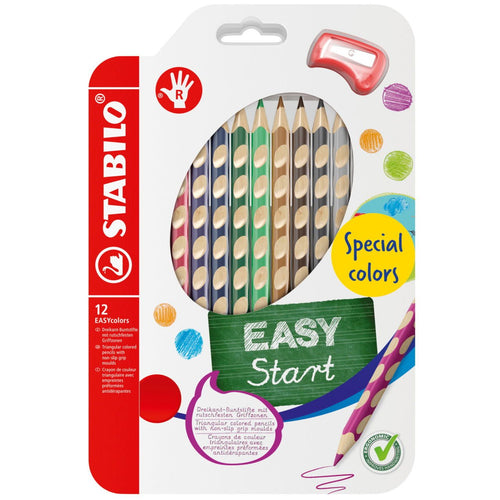 Stabilo Easycolors Special Colors Pack With 12 Pencils Colours Ergonomicos + Sacapuntas - Mina 4.2MM - Forma — image 1