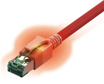 Easylan Dualboot LED Network Cable RJ45 S FTP CAT.6A (class Ea), With Sacon Connector Male Lsoh, Red 2M — image 1