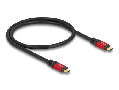 Delock 80651 USB Cable 20Gbps USB Type-c™ Male a Male PD 3.0 100W E-marker 0,5M Red Metal — image 1