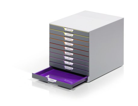 Durable Box Cajonera Varicolor 10 Compartimentos Labels Multicolour