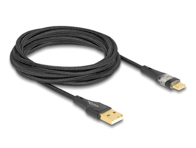 Delock 80762 USB Cable 2.0 Tipo-a Male a USB Type-c™ Male With Charging Fast 60W Transparent 3M — image 1