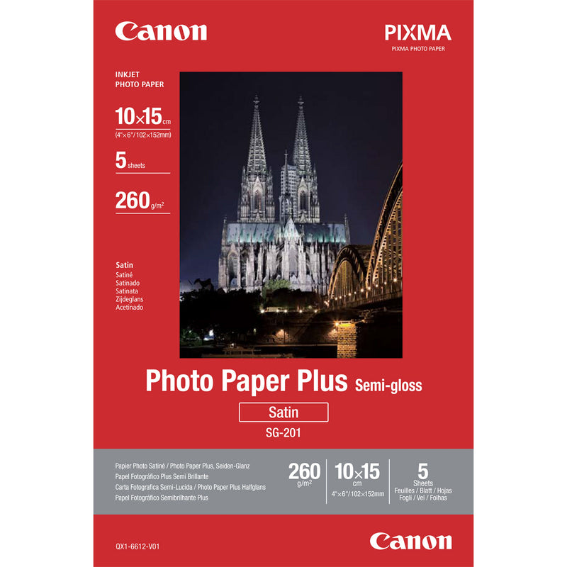 Canon Photo Paper Plus SG-201SATINADO SEMIBRILLANTE260 MICRONES100 X 150 MM260 G/M5 Hoja(s) Paper Fotogrfico B