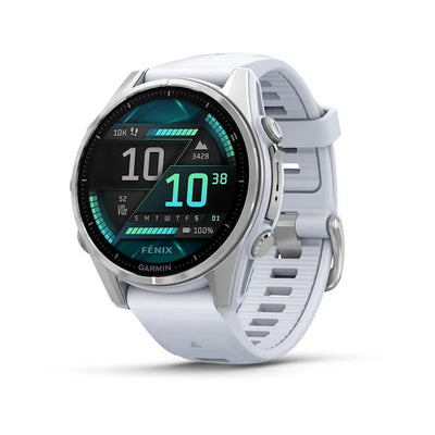 Garmin Fenix 8 Whitestone Smartwatch 43MM Amoled Silver With Strap Silicone White — image 1