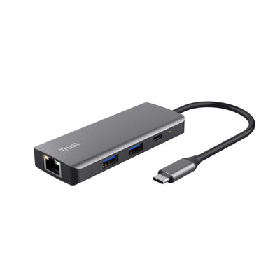 Trust Docking USB Type-c Dalyx 2x USB 2x USB Type-c 1x HDMI 1x RJ45 Grey — image 1