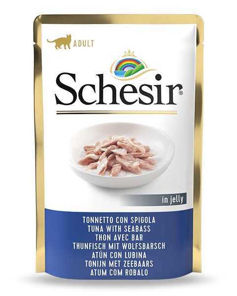 Comida Húmeda Gatos Schesir In Jelly Tuna With Seabass 85G — image 1