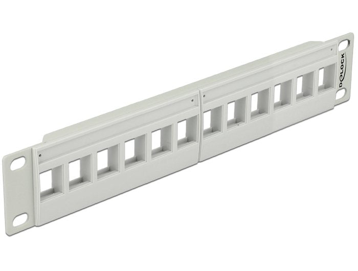 10? Keystone Patchpanel 12 Port Grey