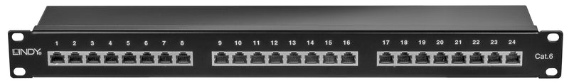 Lindy 25990 CAT.6 Patchpanel 24P MP 1HE Black