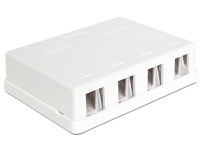 Base Surface Hembras Panel Keystone White 4 Sockets