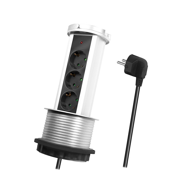 Logilink Power Strip Desk Retractable 3 Sockets 1.8M Pl SCHUKOX3/Ã˜ 10CM LPS235A