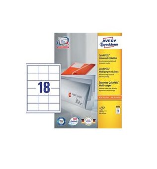 Avery Zweckform Labels 3671 White 64,0 X 45,0MM