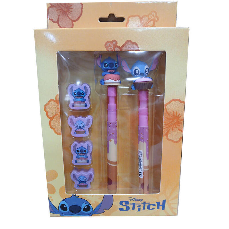Blister Pen + Pencil + 4 Gomas Stitch Disney