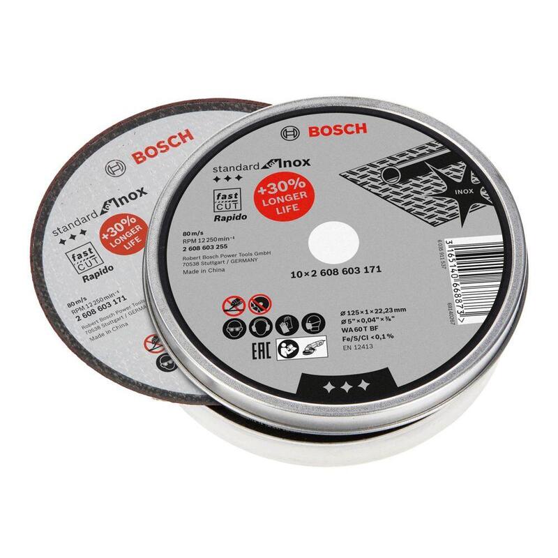 Bosch Drive Corte Inox 125MM, 10 Pieces 2608603255