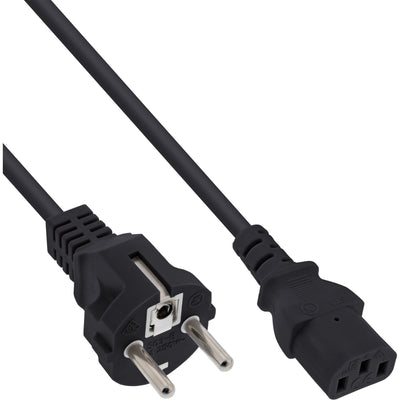 Inline Cable Power , Schutzkontakt Directo a 3 Pines IEC C13, Black H05VV-F, 3X0,75MM², 0,5M — image 1