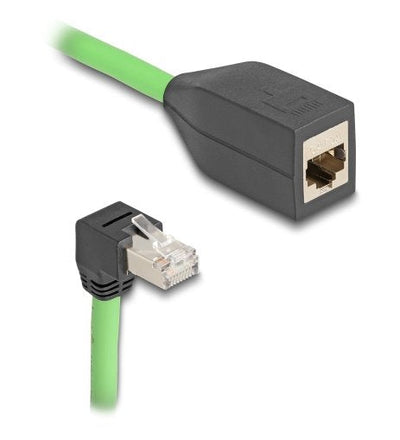 Delock RJ45 Network Cable Alargador CAT.6A Connector Male Abajo Angulado a Connector Female Sf UTP Schleppkett — image 1