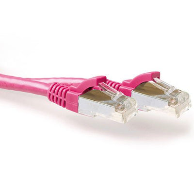 Pink 15.00 Meter SFTP CAT.6A Patch Cable Snagless With RJ45 Connectors — image 1