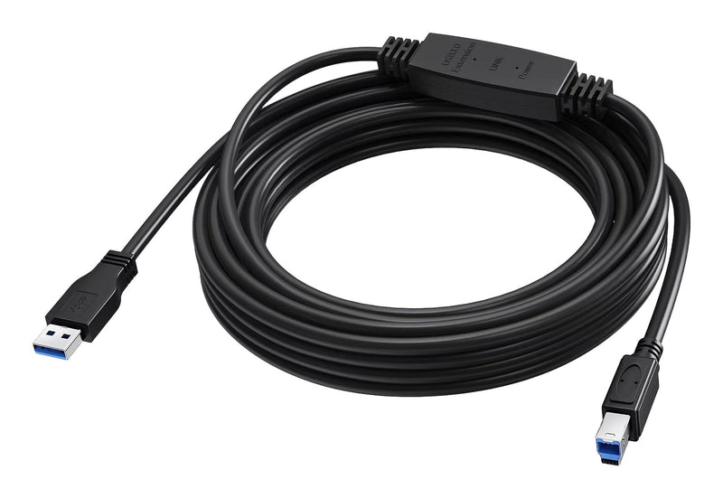 USB Cable 3.0 5M Amplifier Activo a Mitad Cable Connectors Niquelados Wide Band 5Gbps USB a (m) a USB B (m) Di