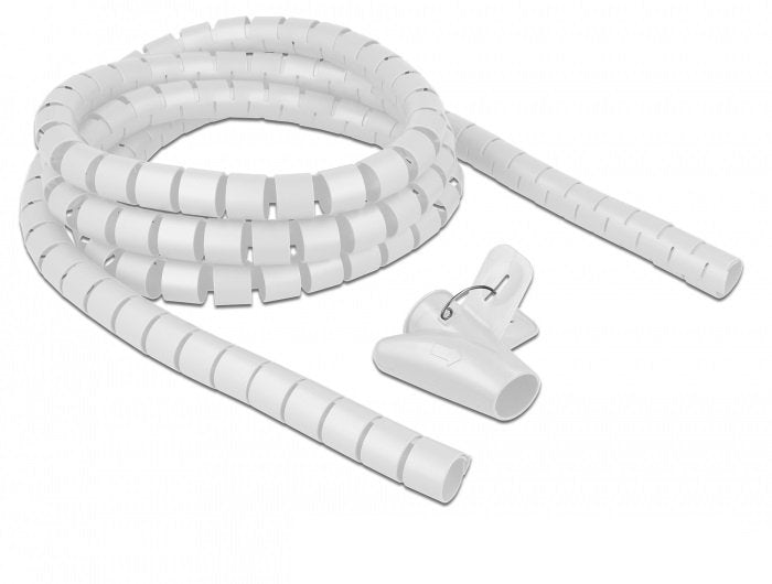 Delock Manguera Espiral Con Herramienta Arrastre 2,50M X15 Mm Blanco