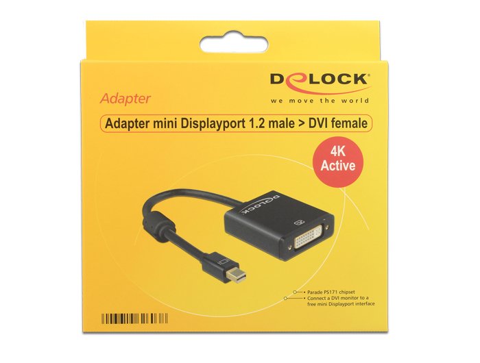 Delock Adapter Mini DisplayPort 1.2 Male DVI Female 4K