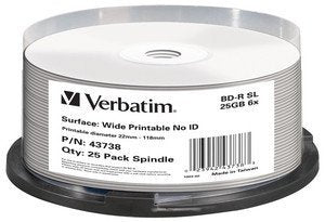 Verbatim 1X25 Bd-r Blu-ray 25GB 6X Speed Wide Printable No-id — image 1