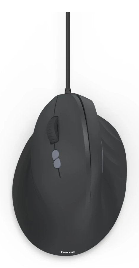 Hama ECM-500L Mouse Optico Vertical Zurdos 1800DPI - Cable 180CM - Ergonomico - Quiet - 7 Buttons -