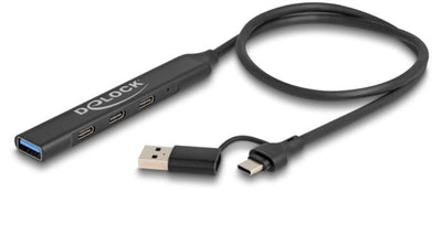 Delock Hub 4 Port Slim USB With USB Type-c Or USB Typ-a a — image 1