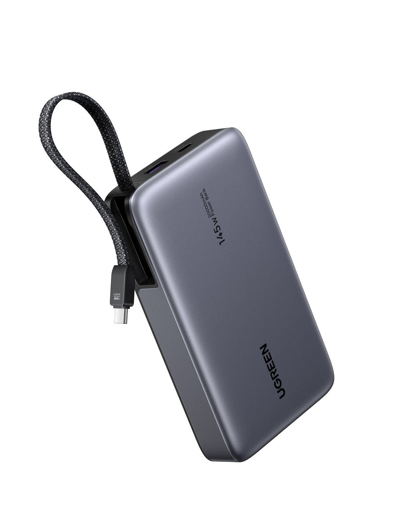 UGREEN PB551 20.000MAH 145W Powerbank 1x USB-C 1x USB-A 1X Integriertes USB-C Cable Display