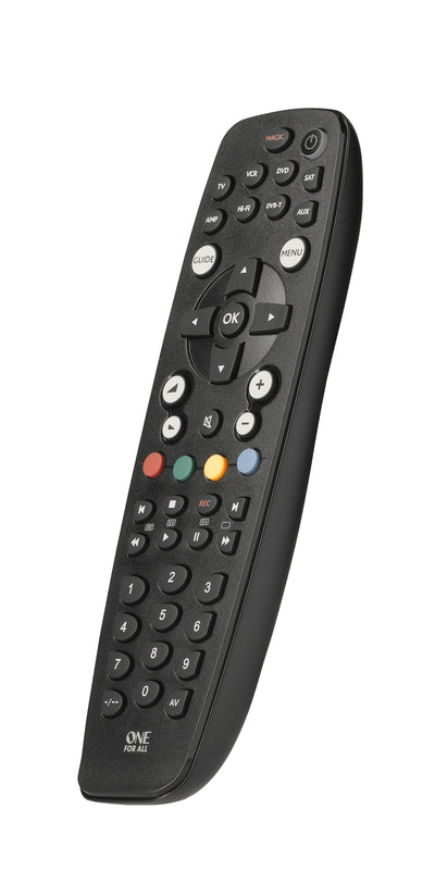 One For All Urc 2981 Remote Control Ir Wireless Audio, AUX1,DVD/Blu-ray, Sat, TV, Vcr Buttons — image 1