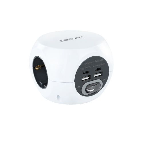 Nanocable Base 3 Plugs Type F + 2x USB-A And 2x USB-C With Switch - Cable 1.40M — image 1