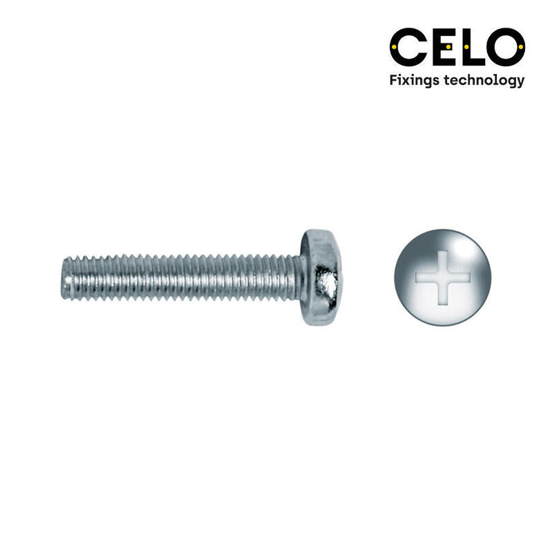Celo Caja 500 Unid. Tornillo Metrica Alomado Philips Din/Ref 7985 Ø4X30MM Zincado