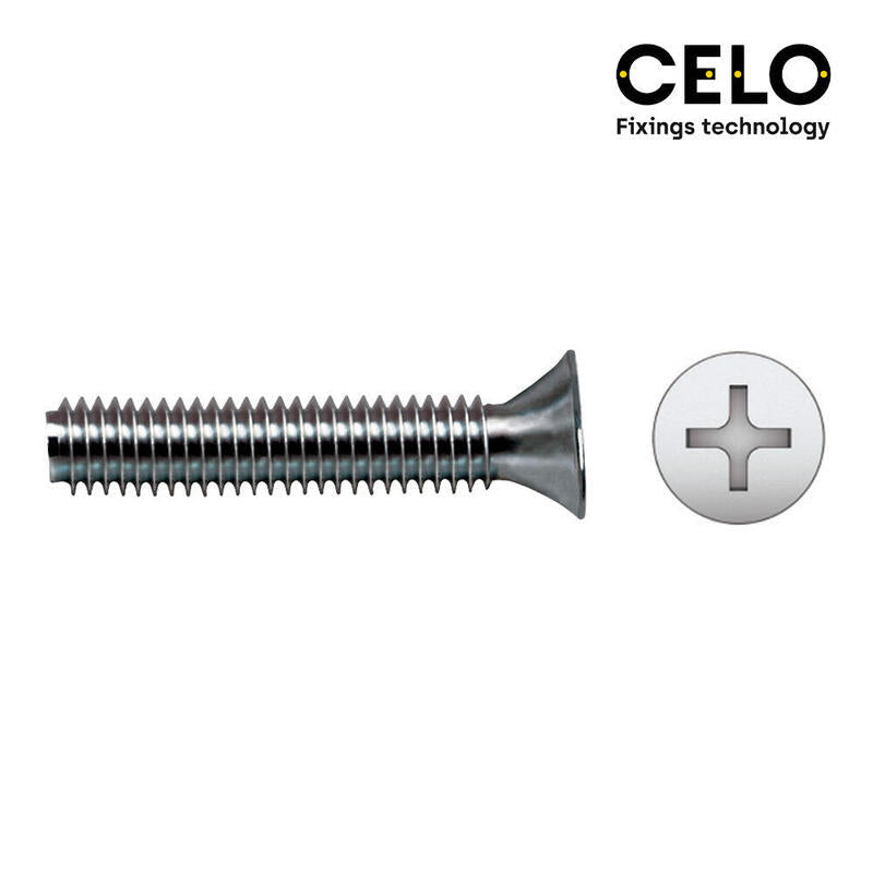 Celo Caja 500 Unid. Tornillo Metrico Avellanado Phillips Din/REF965 Ø4X10MM Zincado
