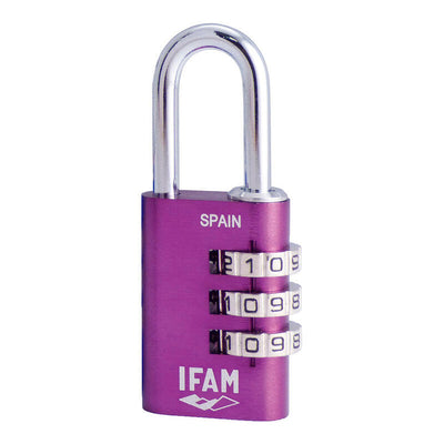 Padlock Col COMBI30 Violet 30MM. Arco Ø5MM. With Combinación. Ifam — image 1