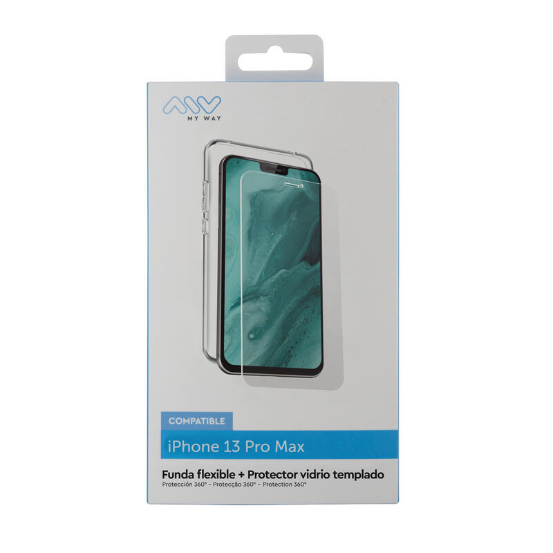 Myway Housing Apple Iphone 13 Pro Max. Transparent + Protector Screen Glass Tempered