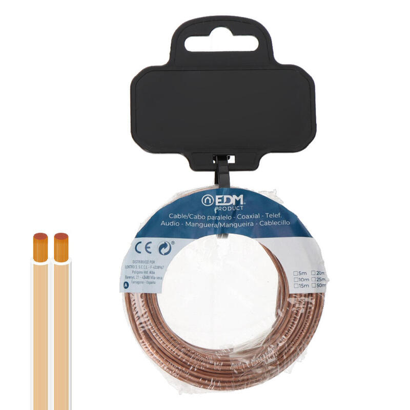 Film Roll Cable Paralelo 2X0,75MM² Transparent 50M.