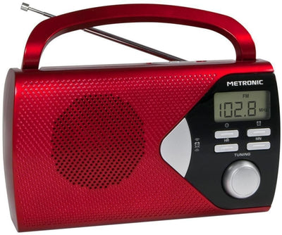 Metronic Radio Laptop Am/Fm With Funcion Alarm - Batteries - Red — image 1