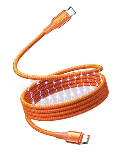 Vention Cable Magnetic USB 2.0 Type-c 5A Tsaog USB Type-c Male USB Type-c Male Up To 240W 480Mbps 1.5M Orange — image 1