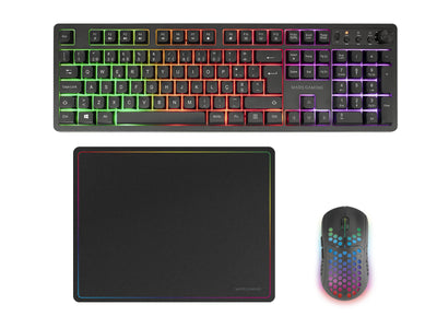Mars Gaming Keyboard Mouse And Mouse Pad Mcpwxpt Black H-mech Frgb 3200DPI Portuguese — image 1