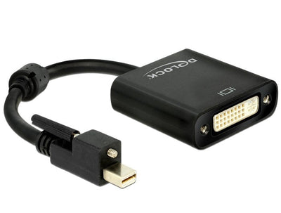 Delock Adapter Mini DisplayPort 1.2 Male With Screw DVI Female 4K Activo Black — image 1