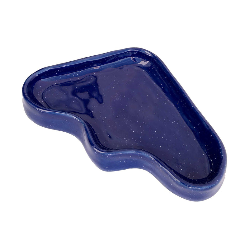 Ceramic Wave Tray – Blue Triangle