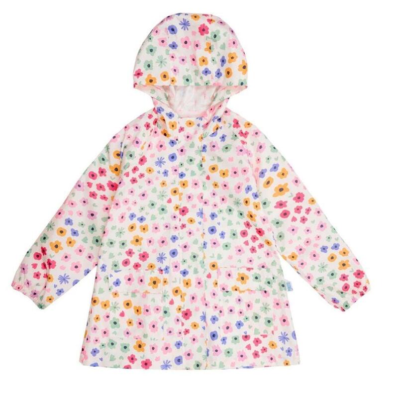 Chubasquero Espalda Extendable Flores L