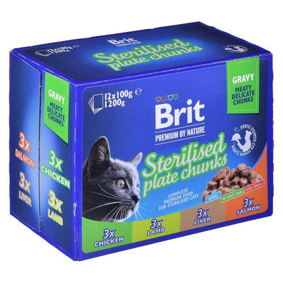 Brit Comida Húmeda Gatos Premium Cat Sterilised Plate 12X100G — image 1